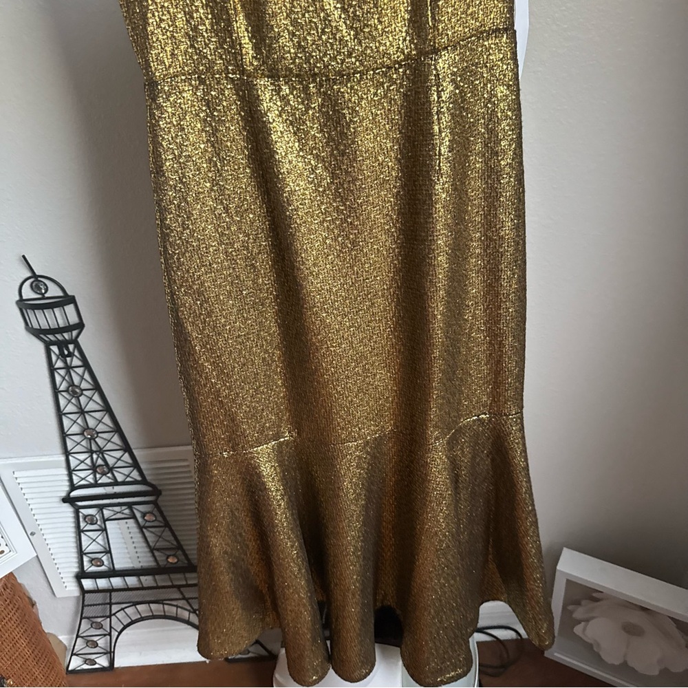 NWT Mestiza New York Jody Midi Gold Dress Sz 4 - Picture 8 of 14